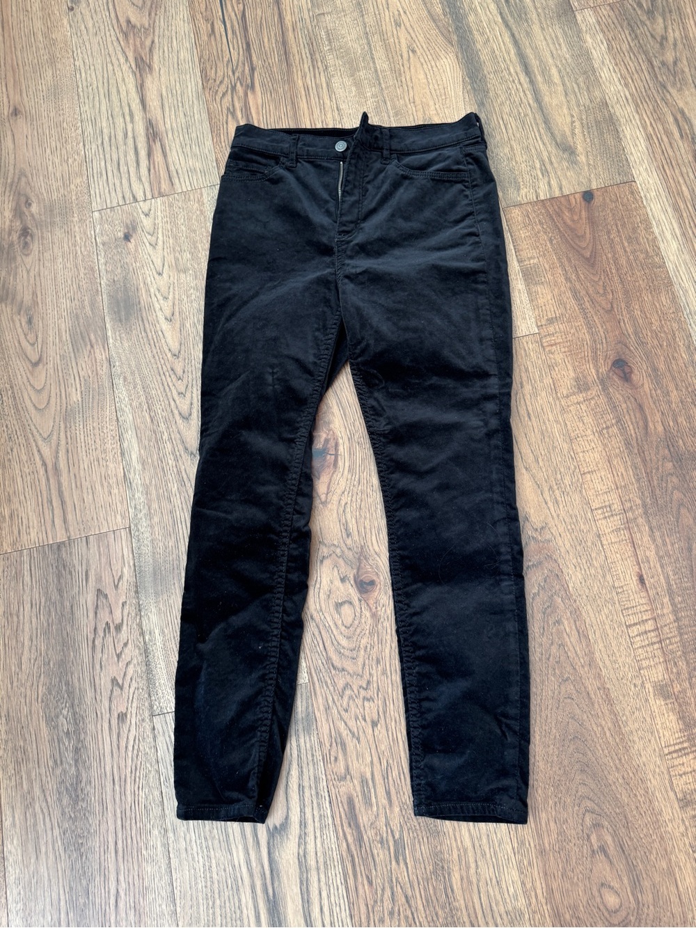 LOFT Black Velvet Skinny Jeans